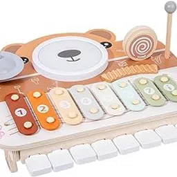 Knick Knack Wooden Xylophone Sensory Musical Instrument for Toddlers Boy Girls Ages 12+ Months for Birthday Gifts-image-2