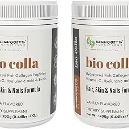 Sharrets Biocolla - 200g x 2, Fish Collagen Powder with Hyaluronic Acid, Vitamin C & Biotin - Beauty Supplement, Vanilla Flavored-picture-27