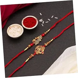 CraftVatika Rakhi Set of 2 for Brother Hanuman Ji Rakhi for Kids Bhaiya Brother Shiva Rakhi for Bhai Designer Rakhi Combo Set with Greeting Card-picture-13