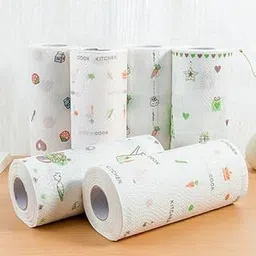 Non-Woven Reusable Kitchen Tissue Roll (2) | Washable Absorbent Oil-Free Paper Towel | Multipurpose Cleaning Cloth for Dish, Counter, and Kitchen Use (Multi-Color, 100 Pulls)-picture-26