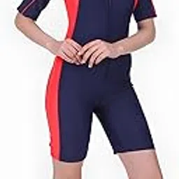 reoutlook- the fashion connect Reoutlook Women's Poly Spandex Multipurpose Wear For Swimming, Scuba Diving, Cycling Half Sleeve One Piece Kneesuit-picture-11