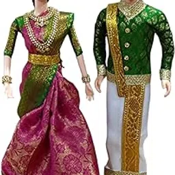 Latest Handmade Traditional Indian Costume Dolls 1 Pair (12 inches)(Standing)-image-11