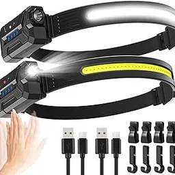 Sogdeco LED Headlamp Rechargeable, 2 Pack 22H Long Lasting Super Bright Head Lamp with 230° Wide Beam & 7 Modes, Waterproof Head Lights for Forehead, Adjustable Headlamps (Grey, 2 Packs)-image-9