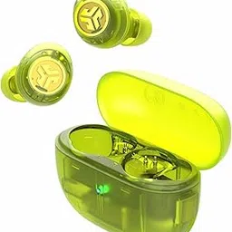 JLab Go Pop ANC Active Noise Cancelling Earbuds, Bluetooth Earphones, 24+ Hr Playtime Wireless Headphones, IP55 Sweat-Resistant in Ear Buds with Microphone, Multipoint, Transparent Neon Green-picture-23