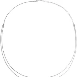 aaishwarya 18K Silver Plated Two Layered Snake Chain Waist Chain | Stainless Steel, Anti-Tarnish Hip Chains | Minimal Jewelry | Stylish Casual Wear Kamarband for Saree and Crop Tops-picture-57