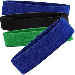 R-LON Workout Headband for Women & Men - Moisture Wicking & Non-Slip Exercise Hairband or Sports Sweatband -Ideal for All Sports Like Tennis, TT, Badminton, Running and Yoga (4 PC) a2-image-83
