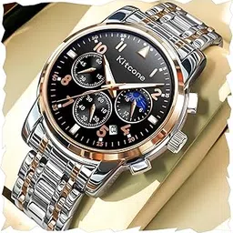 kitcone Multicolour Dial Analogue Men's Wrist Watch with Date Calendar, Metal Case and Strap Chronographs is Decorative Non Functional - NVMJ1-picture-27