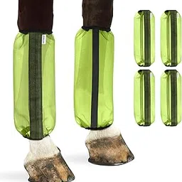 4PCS Fly Boots for Horses, Non-Slip Breathable Horse Fly Boots,Comfy Mesh Horse Fly Leggings Prevents Flies and Mosquitoes from Biting (Green)-picture-20
