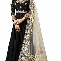 divine exim Women's Faux Georgette Embroidery Salwar Suit With Dupatta Material-picture-19