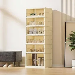 HomeStrap Shoe Stack Foldable Shoe Organizer with Wheels | Fits 12 Pairs | 6-Slot Shoe Rack with Clear Magnetic Doors | Dust & Moisture-Proof Storage for Entryways, Bedrooms & More-picture-27