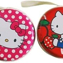 Genric (Pack of 2 pcs) Cute Small Cartoon Kitty Cat Hand Purse for Girls Kids Purse with Chain/Handbag/Sling Bag/Purse/Stylish Bags for Girls Kids with Emoji/Expression Bag/Cute Cat Purse/ image 1
