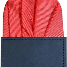 krawatte Men’s Micro Polyester Readymade Pocket Square (Bright Red) (RPS-10)-picture-33