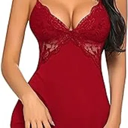 arnoni Polyester Stylish Lingerie for Women | Babydoll Dress for Women Stylish | Honeymoon Night Dresses for Women Hot Stylish | Baby Doll Night Dress (K-4,Red)-picture-19