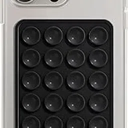 skysia Single Sided Suction Phone Case – Silicone Suction Sticker for Hands-Free Use | Non-Slip Sticky Phone Grip | Flexible Mount Holder for Selfies & Videos | Universal Accessory (Black) image 1