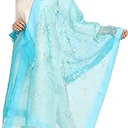 hella fashions Women's Chanderi 2.25 Meter Dupatta with Zari Embroidery and Tassels-picture-21