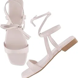 selfiee Comfortable & Trendy Elegant Fabulous Lace-up Flat Sandals For Women & Girls-picture-10