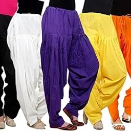 nobhob Woman's Plain Cotton SEMI Patiala Salwar Combo of 5 || Patiala || Patiyala Salwar || SEMI Patiala || Patiala Combo || Free Size (Multicolour)-picture-19