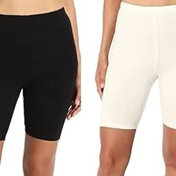 lili Women's Bio-Wash Knee Length Fitness Workout Running Yoga Shorts (Pack of 2)-picture-48