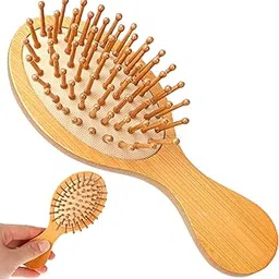 Wooden Paddle Brush Travel Mini Detangling Hair Brush for Women Men, Anti-frizz Bamboo Styling Hairbrush for Curly Fine Straight Wet Dry Hair, Scalp Massage Brush-image-45
