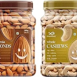 GreenFinity Almonds & Cashews 200g Each Premium Jar – 100% Natural Healthy Snack, Gourmet Dry Fruits Gift Pack-image-6