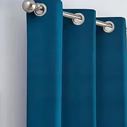 Blessings Room Darkening Door Curtain 7 Feet Long Single Piece | Premium Solid Plain Design Privacy Panel Eyelet Drapes with Grommet for Living Room, Bedroom, Office Home Decor (1Pc, 7ftx4ft, Blue)-picture-28