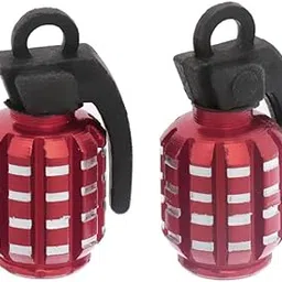 MYADDICTION 2pcs Grenade Shape Tire Tyre Valve Dust Caps for Car Motorcycle Bike -Red-image-22