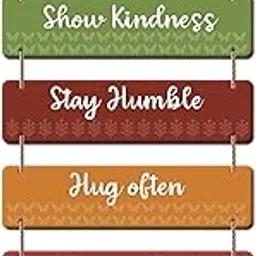 Ranovaa Family Rules Wall Hanging | MDF Wooden Decorative Plaque with Motivational Quotes | Wall Art Featuring Kindness, Gratitude & Forgiveness | Positive Home Decor for Living Room (DWA_3260)-picture-26