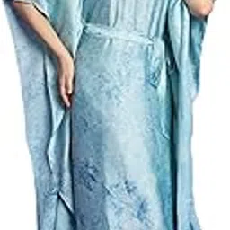 claura Floral Blue Printed Kaftan Maxi Nightdress for Women/Kaftan Nighty for Women-picture-28