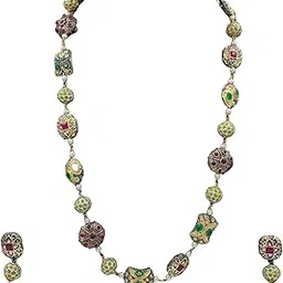 aamrapali silver gems Aamrapali SG | Golden wire Knot necklace Multicolor Beads Jewellery Set 1 Line Necklace for Women & Girls-picture-11