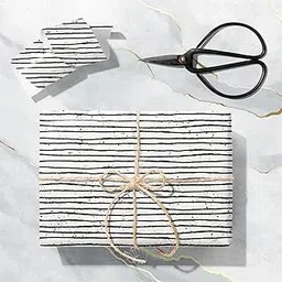 ArtzFolio Black And Off-White Stripes D2 | Art & Craft Gift Wrapping Paper Sheet | Plain & Smooth Effect | 19 x 13 inch (48 x 33 cms); Set of 2 Sheets-image-62