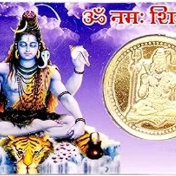 rudradivine ATM Card for Wealth and Money/Gold Plated Yantra Coin Inside/Shiv/Om Namah Shivay/Yantra/Religious Card to Keep in Wallet for Wealth/Lucky God ATM Cards/Size Same as Bank ATM Card image 1