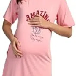duchess Mom T-Shirt Dress | Night Dress | Loose Fit | Pre and Post Pregnancy-picture-29