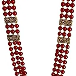 DEVISER 3 Layered Traditional Gold Plated Dulha Moti Mala/Groom Necklace For Men (DIV_00006)-picture-13