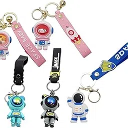 Crackles Pack of 5 Key Chain Silicone, Metal Attractive Space Key-Ring Party Favor Key-Chains Door Car Key Chain Tags Key-Ring Bag Pendant Birthday Gift (Random Colors and design)-image-83