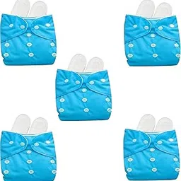 Kritiu Baby Cloth Diapers 0 To 3 Years | Side Leakage Proof Washable Reusable Diaper For 5 Diaper White Black Insert Pad New Born Baby (Pack Of 15) (Sky Blue)-picture-13
