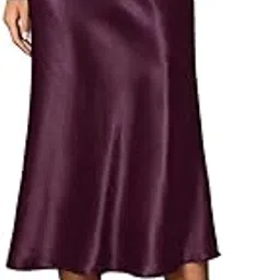 mrugneni Satin Midi Skirt, A-Line, High Waist-picture-14