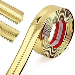 SGABANI 3 Meter Golden Wall Molding Trim - Flexible PVC Wall Molding Trim & Corner Guards & Caulk Strip, Apply in Table Edge Door Frame Baseboard for Protection and Decoration-image-17