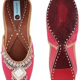 pehnawacraft Red Oxidised Punjabi Jutti for Women | Mojari for Ladies-picture-35