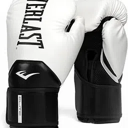 Everlast Elite 2 Boxing Gloves, Pro Training Gloves for Men and Women, Secure Fit Hook and Loop Closure & Ventilation, Heavy Bag & Speedbag Training (16oz, White/Black)-image-50