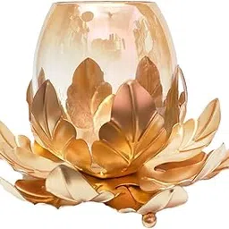 ThirteenthAananda Metal Lotus Shape Tealight Votive Candle Holder For Wedding Home Décor Celebration Golden (1)-image-28