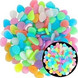 100 Pcs Mixed Colorful Luminous Stones, Decorative Pebbles for Aquarium Fish Tank Sidewalk Garden Path Patio Terrace Lawn Yard-image-23