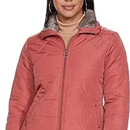 Women's Faux Fur Standard Length Winter Puffer Jacket with Collar Stylish, Warm & Lightweight-image-20