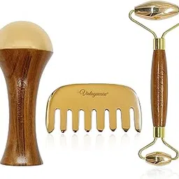 Palm Grip Kansa Wand, Kansa Comb, and Kansa Face Roller – Ayurvedic Massage Tools for Relaxation, Detox, Hair Growth, and Anti-Aging Skincare-picture-43