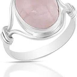 silverrazzi Rose Quartz 925 Sterling Silver Designer Ring | Minimal Ring for Women and Girls | Certificate of Authenticity and 925 Stamp | 6 Month Warranty-picture-25