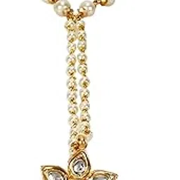 jewellity Golden Kundan Ring With Pearl Handchain, Bracelet, Rakhi, Hand Accessory, HCK-5102-picture-17