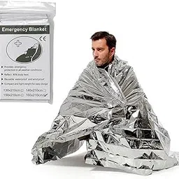 CLIXERA Emergency Foil Blanket, Survival Thermal Mylar Blankets Individually Packaged Perfect for Outdoors, Hiking, Survival, Marathons or First Aid | 160 CM X 210 CM | Pack 1 | Silver-image-32