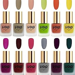 Volo Velvet Dull Matte Bold Colors Nail Polish Combo in Wholesale Rate(Light Peach, Sand Nude, Nude,Magenta, Maroon, Passion Pink, Grey, Light Wine, Dark Green 96 ml) Pack of 12-image-93