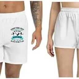 Men and Women Printed Regular fit Casual Polyester Couple White Shorts (ZPOD-0009626-set-XL_ms)-picture-12