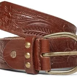 art n vintage Handcrafted Women's Leather Black Belt - Handmade Waist Belts with Metal Pin Buckle for Ladies Jeans Pants image 1