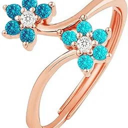 zavya The Summer Sky Blooms Rose Gold Plated Ring (Adjustable) | Gift for Women-picture-23